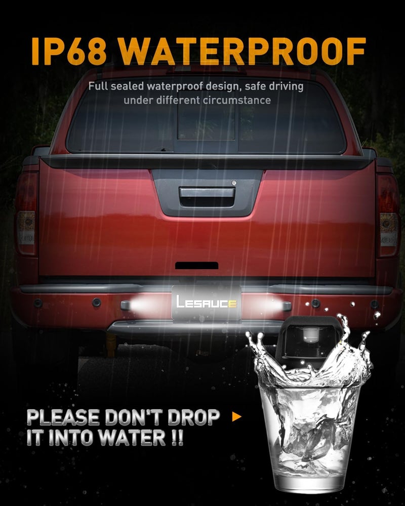 LESAUCE License Plate Light Rear Bumper Tag Lamp with Housing Cover Fit For 2007-2019 Nissan Frontier, 2008-2015 Armada, 2007-2015 Titan, 2007-2015 Xterra, 2009-2012 Suzuki Equator, 2PCS - Image 4